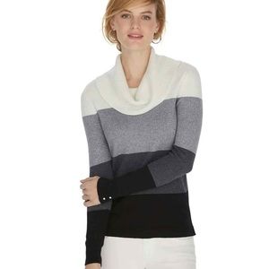 White House Black Market Long Sleeve Colorblock Stripe Pullover